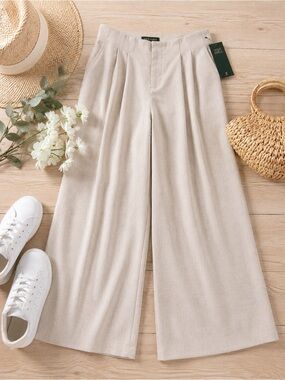 NWT Wild Fable Beige High Rise Wide Leg Pants Size 4